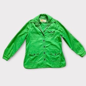 Vintage 70s/1970s Shirt, “White Stag” Lime Green Top